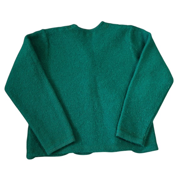 100% Virgin Wool Pendleton Green Button Up Cardigan with Embroidered Detail - Picture 4 of 8